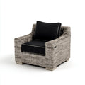Wicker Patio Lounge Chair 33.5x35.4x29.5 inches - Black Cushions - Weather Resistant