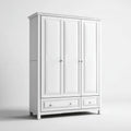 Wardrobe Wood 3-Door 150x60x200 cm White - Classic Design
