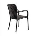 Patio Dining Chair 50x55x90 cm - Black Wicker Outdoor Use - Modern Design