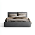 Double Bed Upholstered Fabric 200x160x100 cm - Dark Gray - Contemporary Style