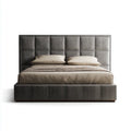Double Bed Upholstered Fabric 200x160x100 cm - Dark Gray - Modern Design