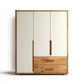 Three-Door Wardrobe 180x200x60 cm Wood Veneer – Beige – Modern Style