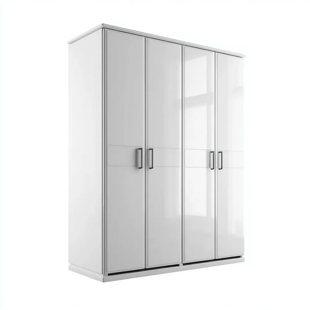 Wardrobe Wood 180x60x200 cm – White – Modern Design