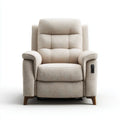 Recliner Armchair Fabric Upholstery 85x90x100 cm - Beige - Modern Design