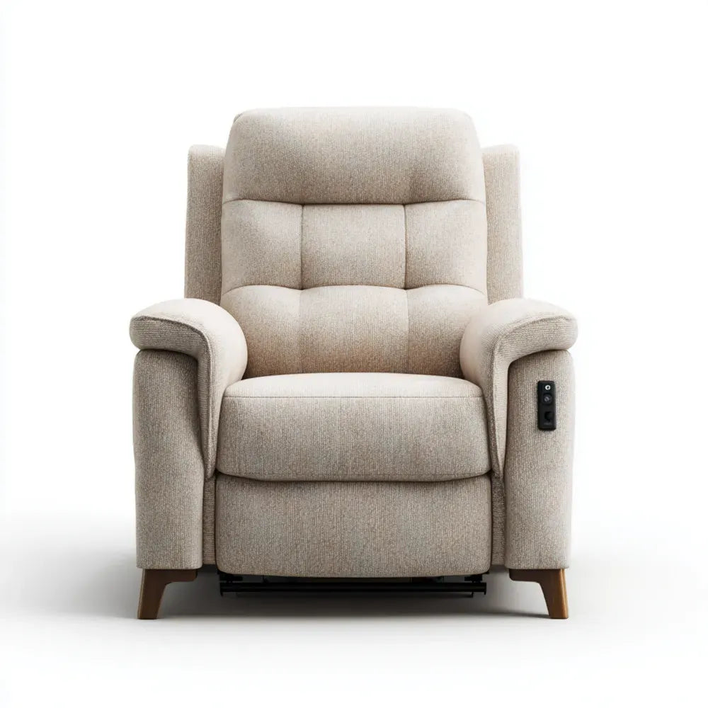 Recliner Armchair Fabric Upholstery 85x90x100 cm - Beige - Modern Design